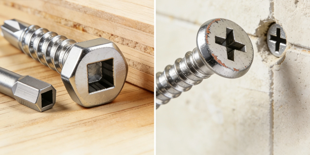 Square Drive Drywall Screws vs. Phillips: Which Offers Better Grip