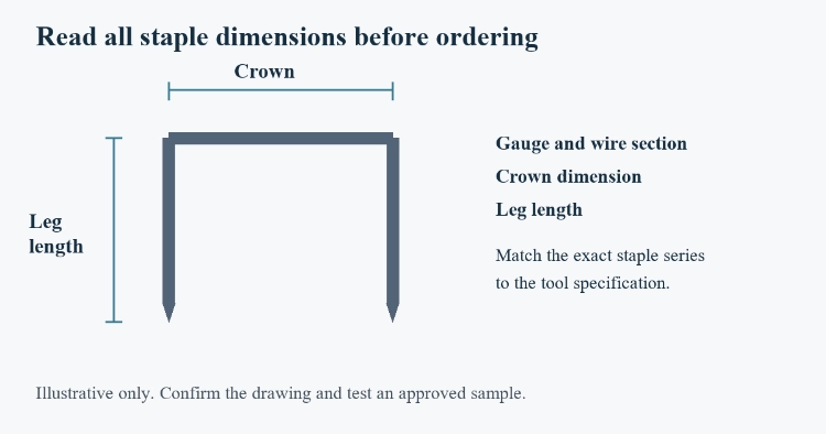 How to Choose Upholstery Staples by Gauge Crown and Leg Length How to Choose Upholstery Staples by Gauge Crown and Leg Length